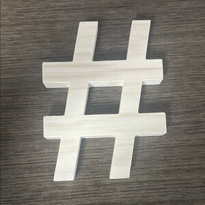 White Hashtag Wall Decor